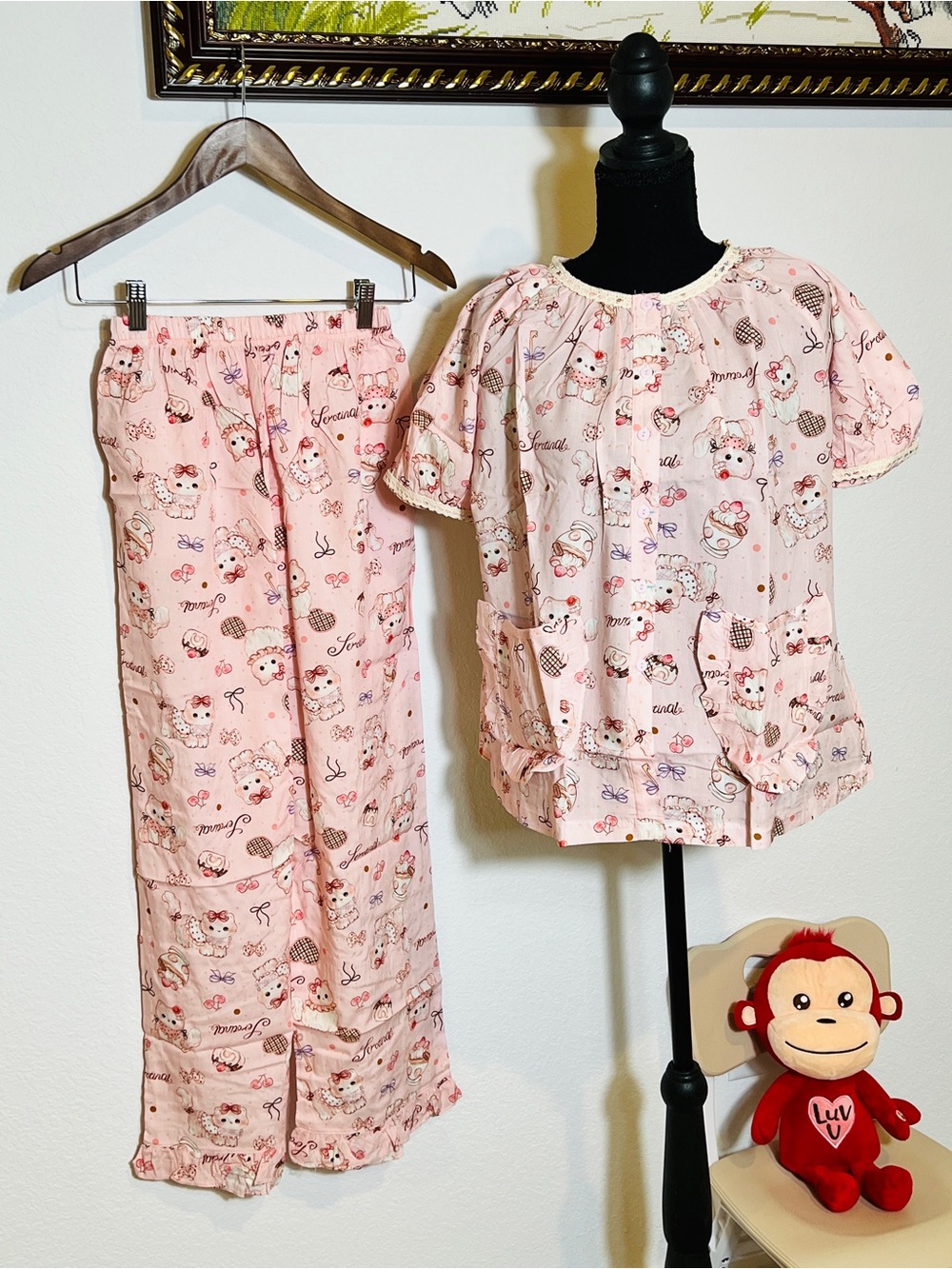 Women Pink Printed Pajama Set - Soft Cotton Sleepwear